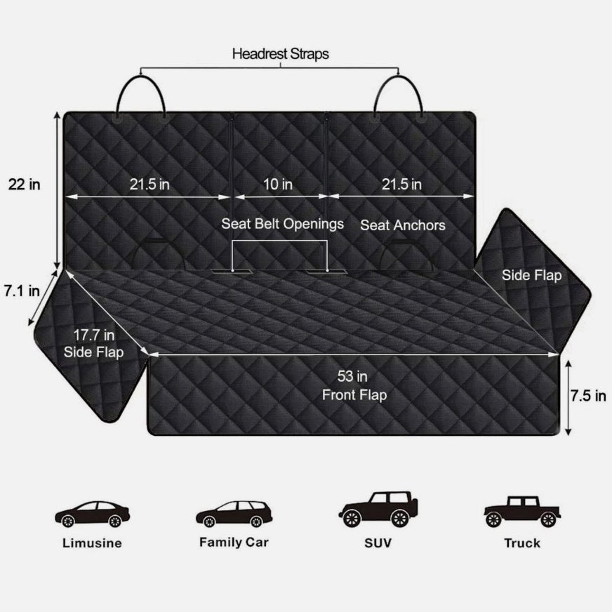 Universal Car Back Seat Cover For Dog Cat Waterproof Auto SUV Truck Rear Seat Protector Mat Nonslip Safety Carry Pet  Outing