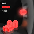 4 Pieces of Luminous Tire Valve Caps Green/blue/red, Durable Valve Covers, Luminous Caps, Suitable for Night Driving