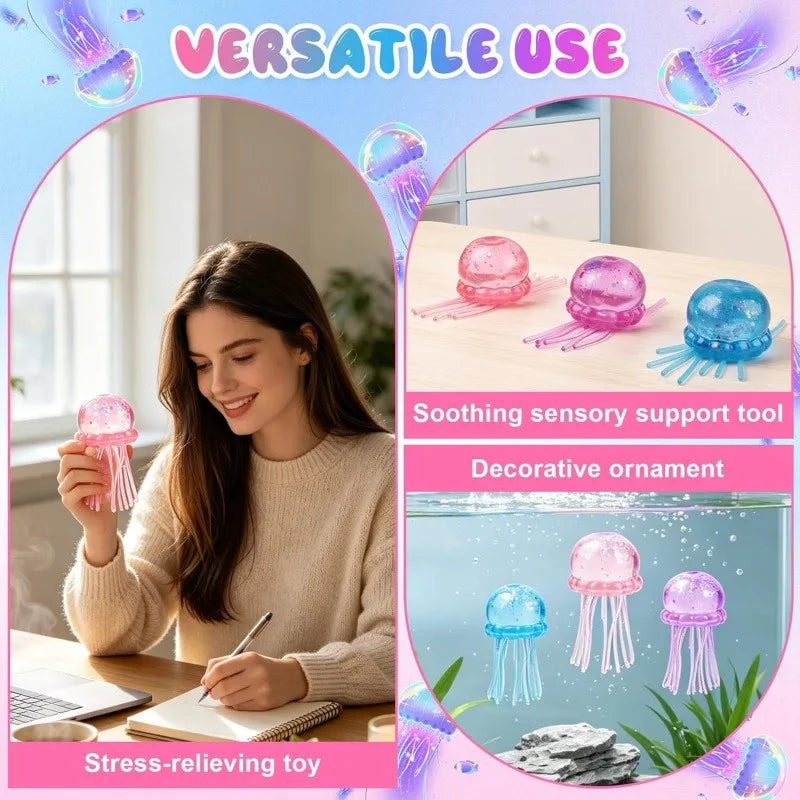 Trending Nee Doh Jellyfish & Cube Squish Toy, Soft Jelly Squeeze Stress Relief Fidget Toy, Sensory NeeDoh for Kids & Adults