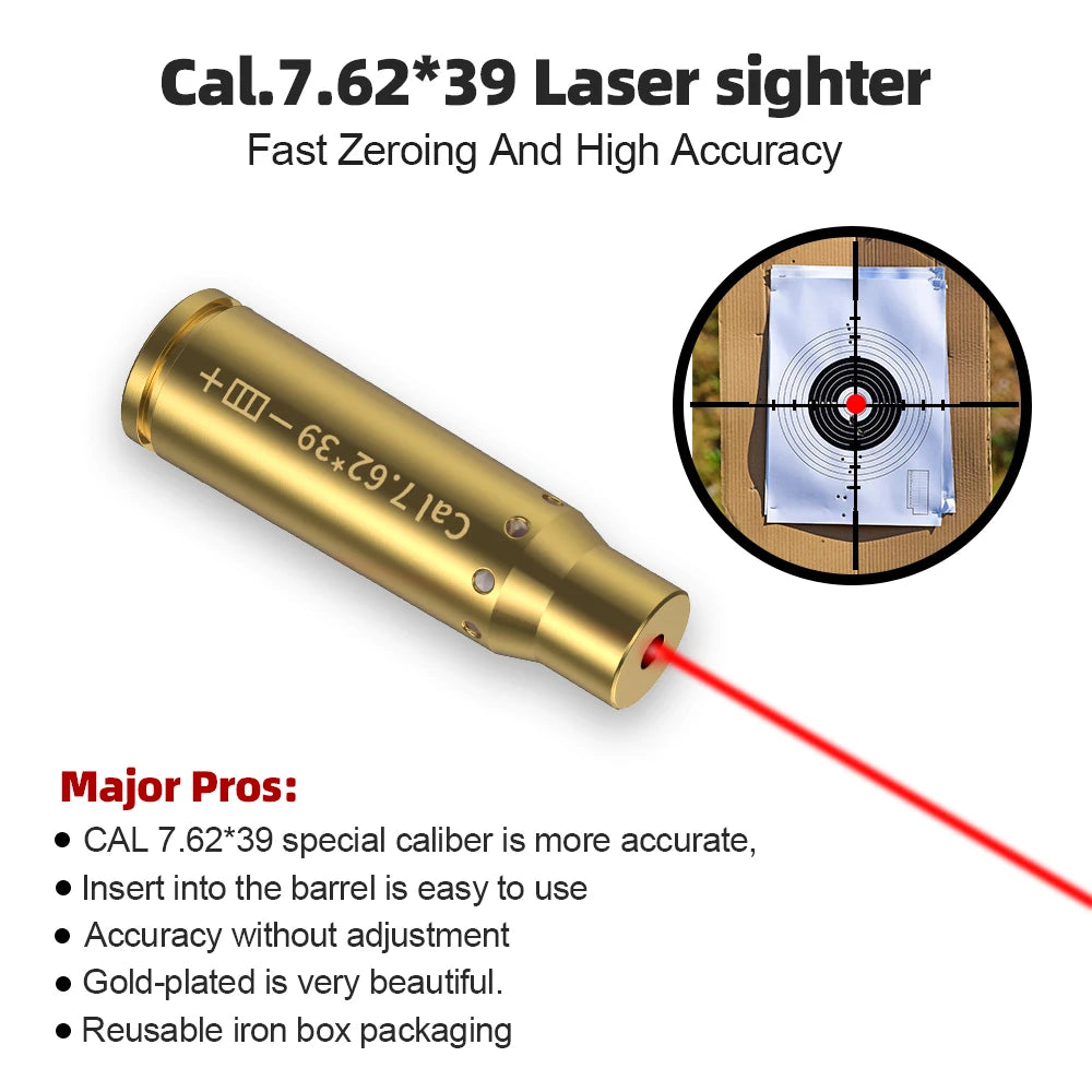 Cal 7.62*39 Red Laser Bore Sight Zeroing Kit Tactical Hunting SHIP US