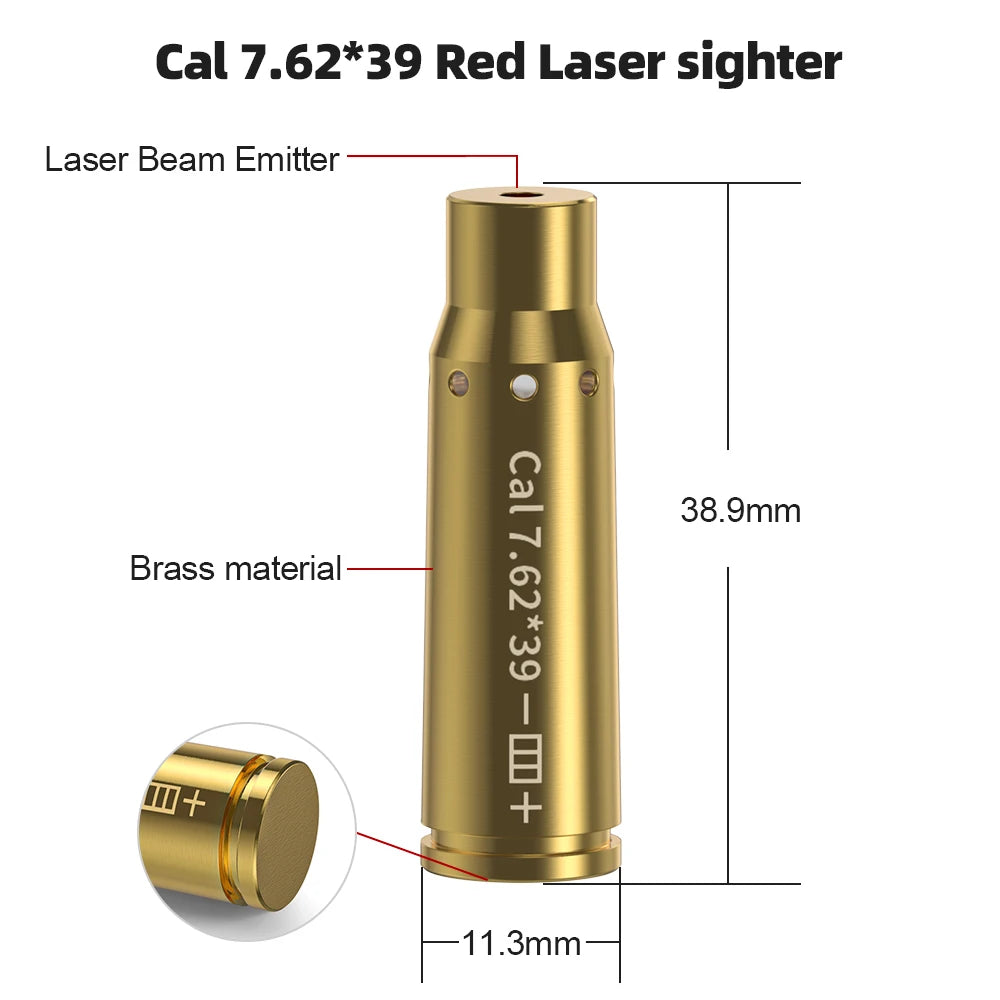 Cal 7.62*39 Red Laser Bore Sight Zeroing Kit Tactical Hunting SHIP US