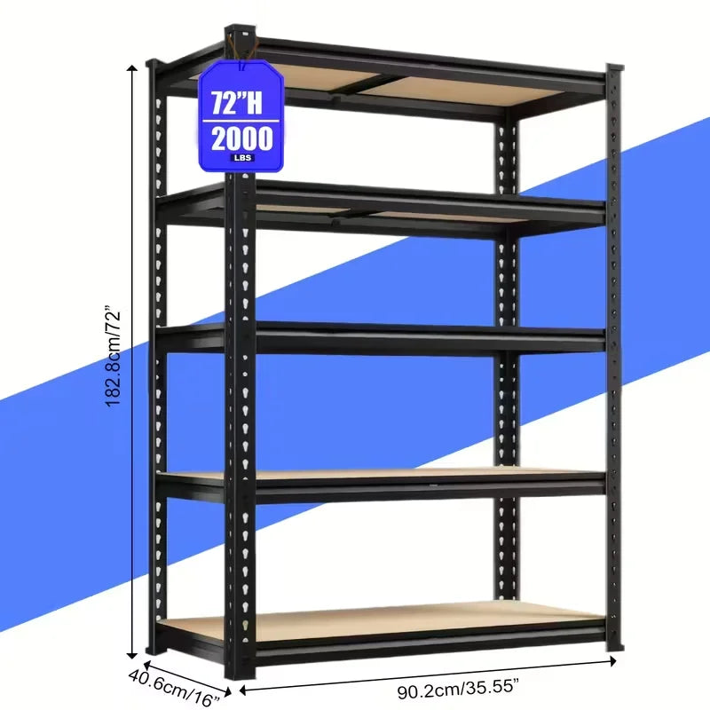 72"/60"H Garage Shelving Storage Shelves，2000LBS Capacity Heavy Duty Adjustable Storage Shelve For Closet