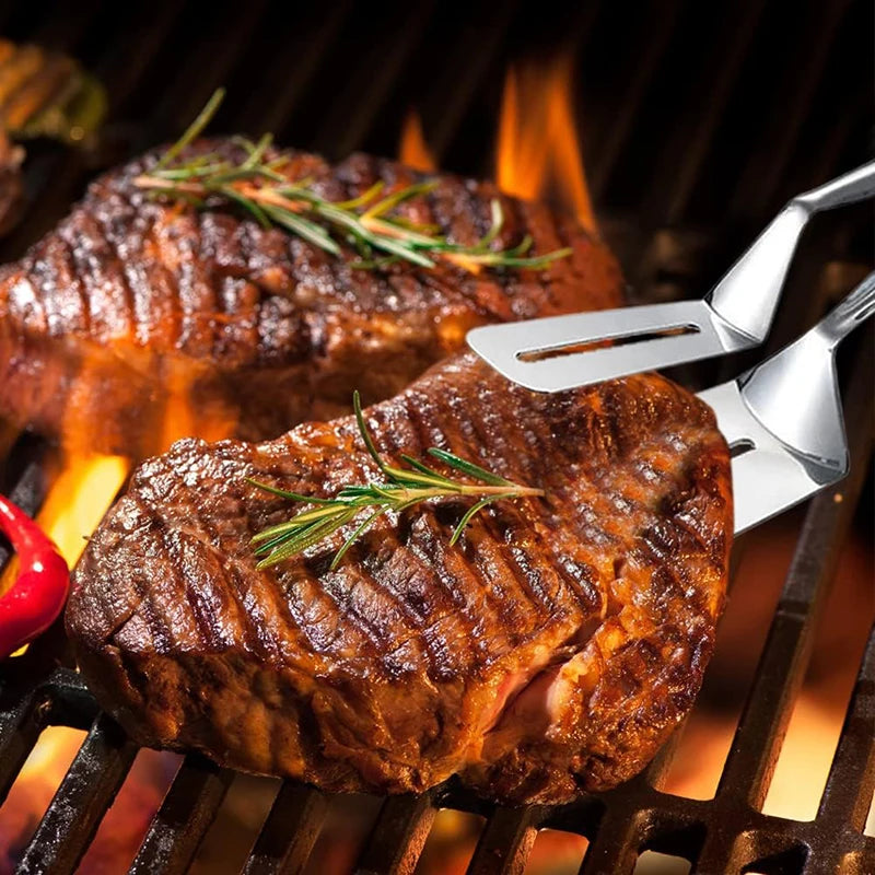 1-Pack Heavy Duty Steak Tongs - Thanksgiving Turkey Flipper & Holiday Grill Master Tool