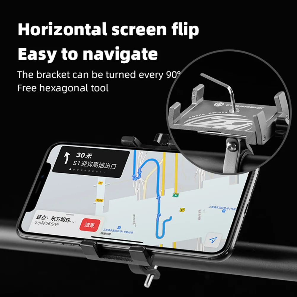 Universal Bike Phone Mount Aluminum Handlebar Holder Scooter GPS