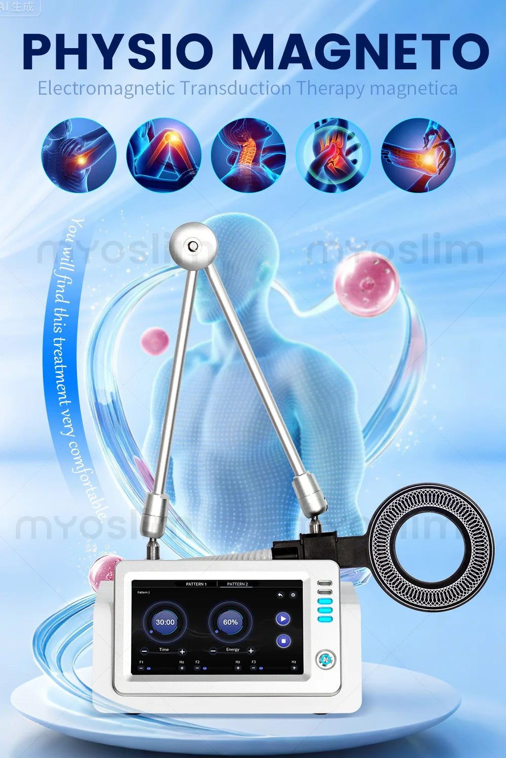 Non-Invasive Pulsed Magnetic Device - Relieve Chronic Pain & Sports Injury Recovery 10.1 Inch Touch Screen For Joint Health
