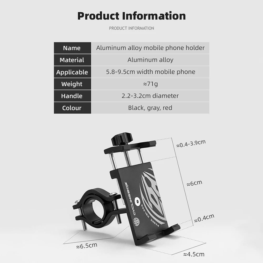 Universal Bike Phone Mount Aluminum Handlebar Holder Scooter GPS