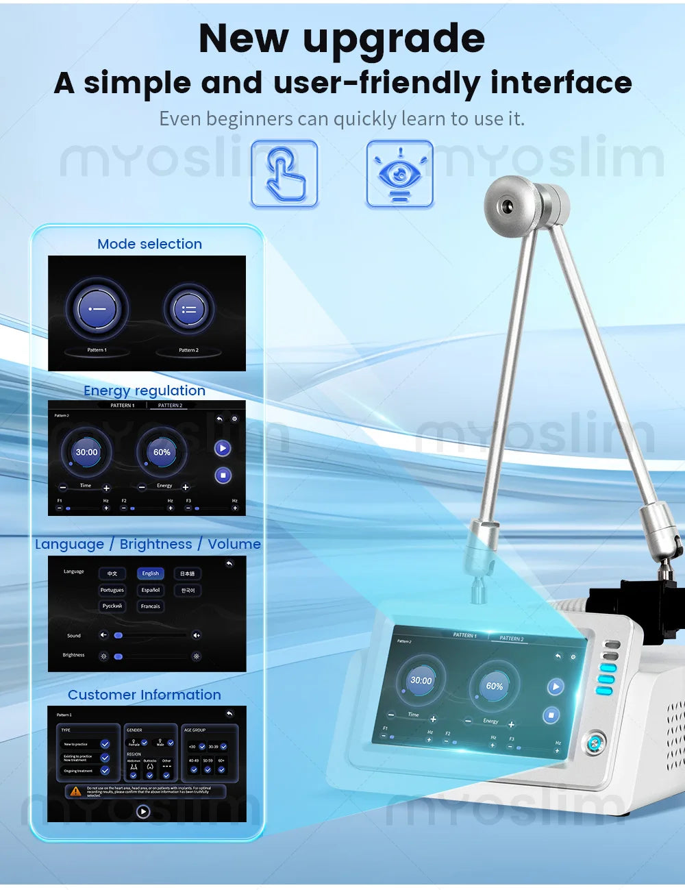 Non-Invasive Pulsed Magnetic Device - Relieve Chronic Pain & Sports Injury Recovery 10.1 Inch Touch Screen For Joint Health