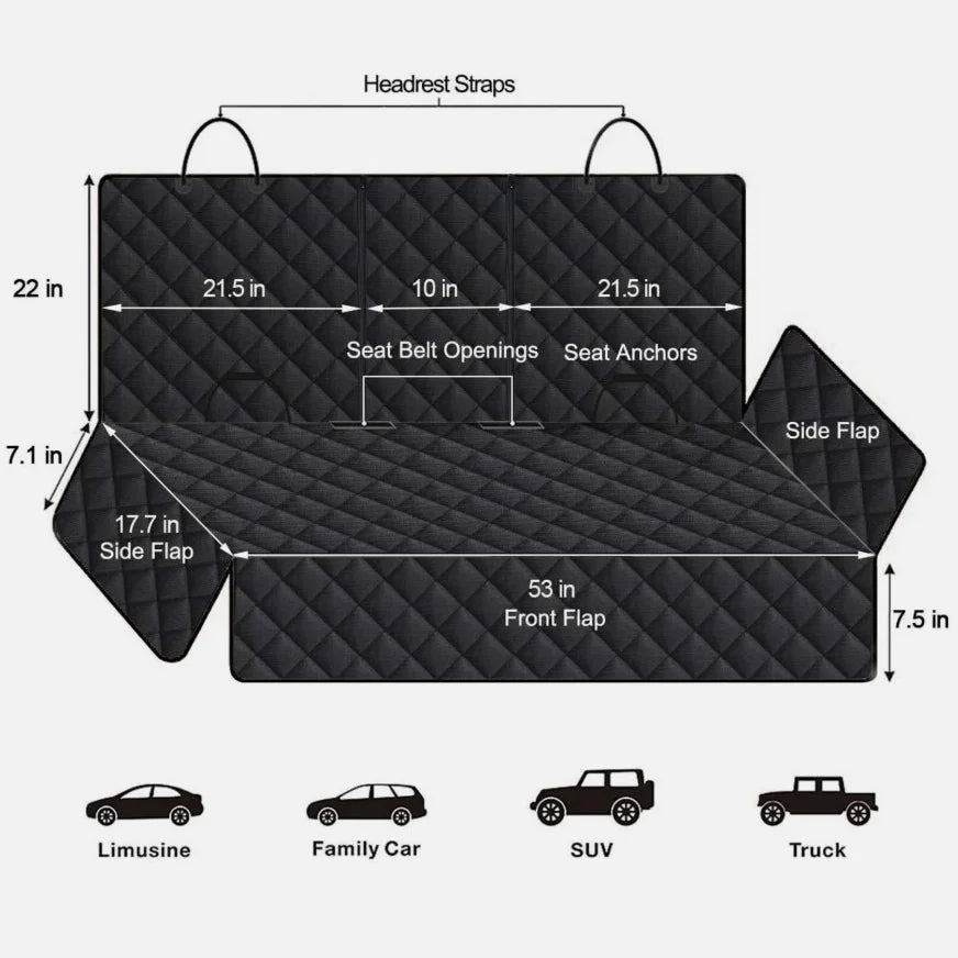 Universal Car Back Seat Cover For Dog Cat Waterproof Auto SUV Truck Rear Seat Protector Mat Nonslip Safety Carry Pet  Outing