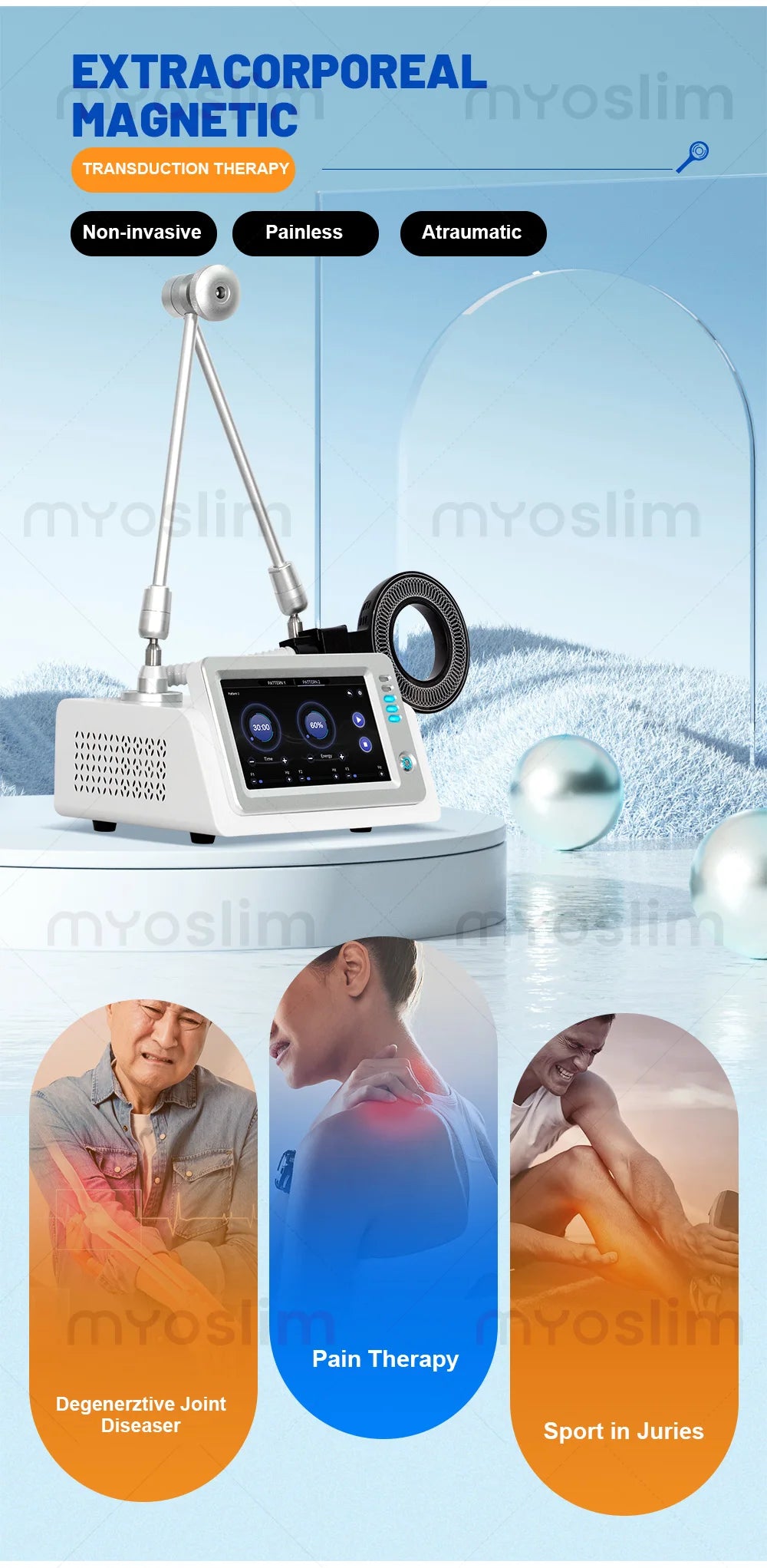 Non-Invasive Pulsed Magnetic Device - Relieve Chronic Pain & Sports Injury Recovery 10.1 Inch Touch Screen For Joint Health
